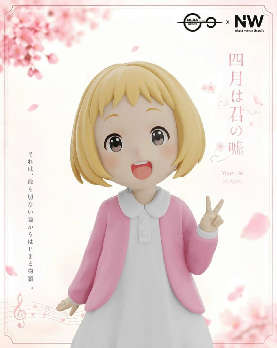 Night Wing Studio X HERA Studio - Kaori Miyazono X Arima Kousei Childhood Your Lie in April 2