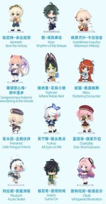 Genshin Impact Akademiya Poetry of Light and Shadow Series Chibi Figure Set Of 12 миниатюра 1